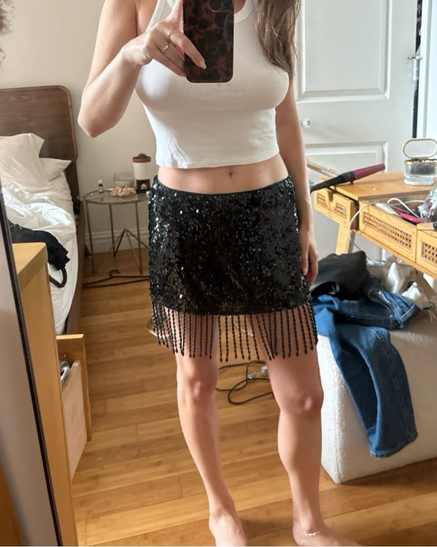 Reformation Sequin Mini Skirt  - Image 4