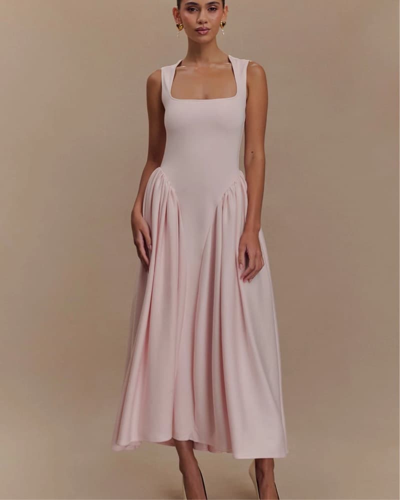 Meshki Sharon Midi Dress Ballet Pink XS - Image 6