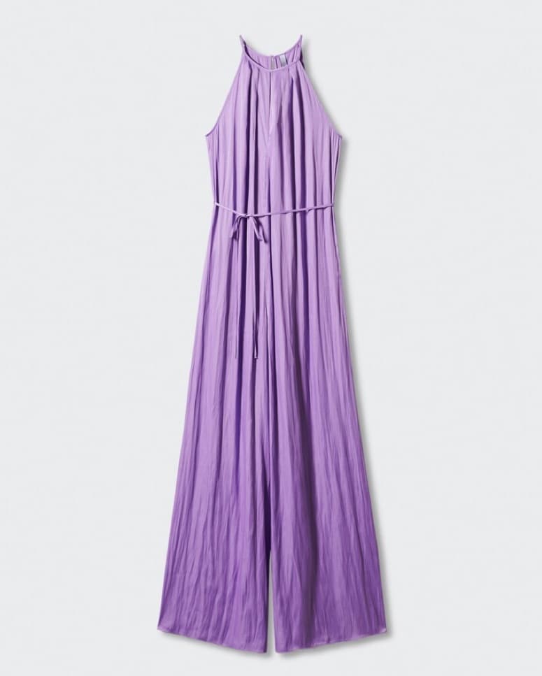 MANGO Women's Satin Halter Neck Jumpsuit - Image 2