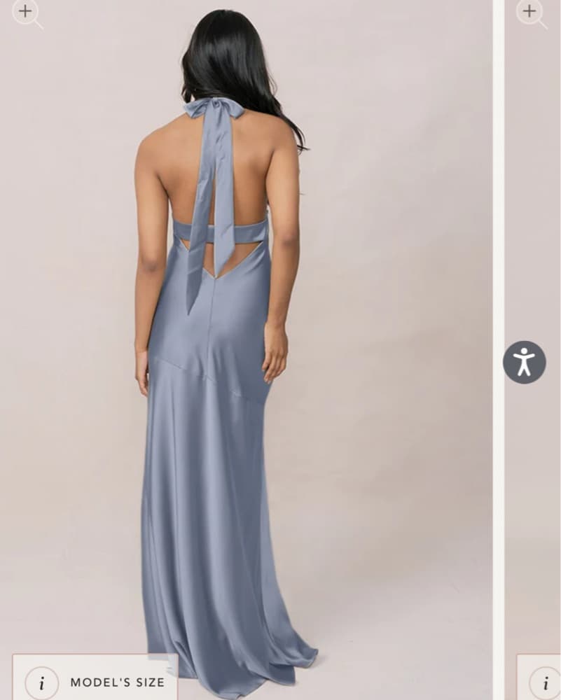 Powder blue satin gown - Image 2