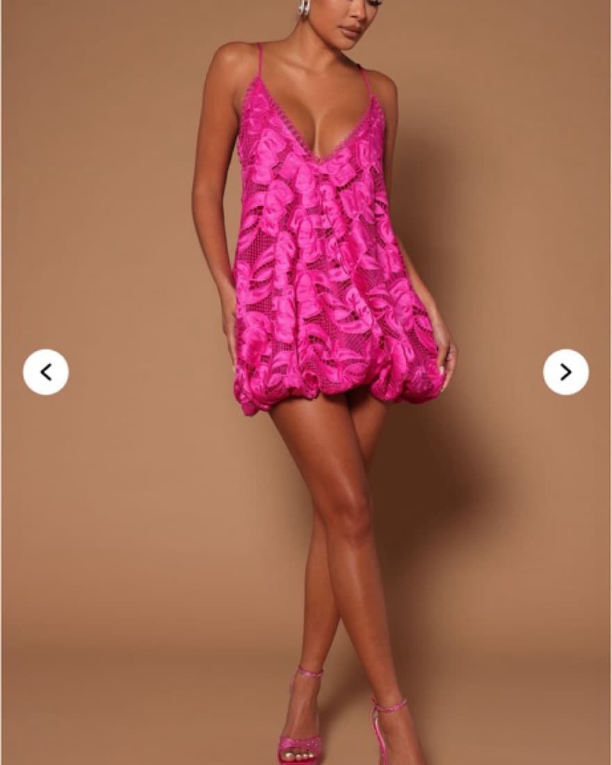 Glamorous Fuchsia Lace Dress - Image 1