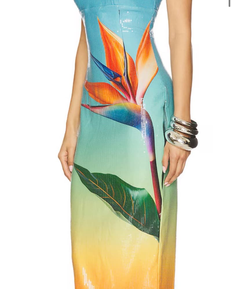 Kyra Midi Dress In Paradise Ombre - Image 4