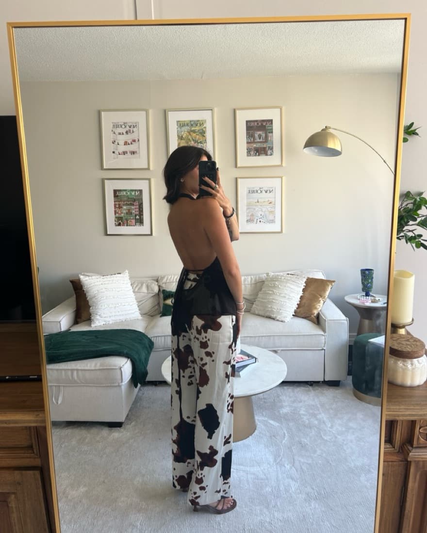 Zara Cowhide Satin Pants  - Image 2