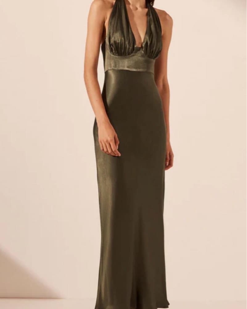 Shona Joy La Lune Halter Satin Dress - Image 1