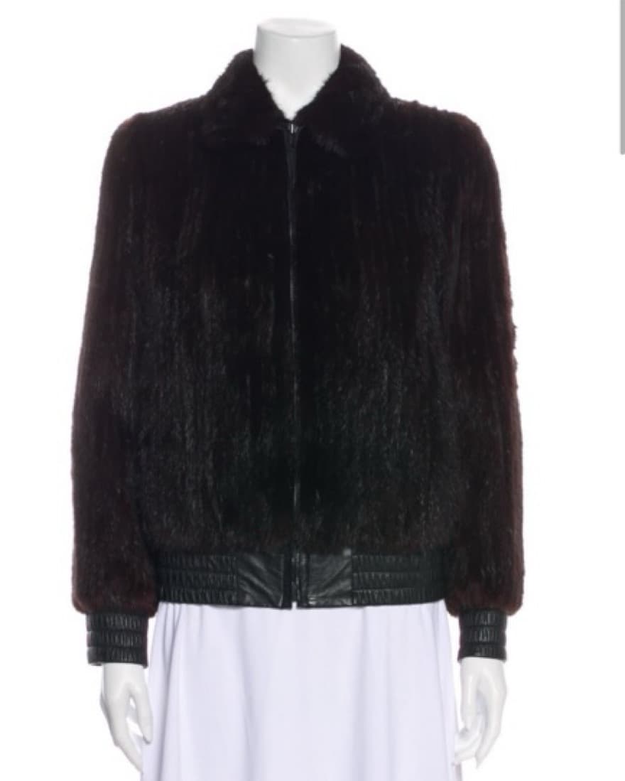 Mink Fur Jacket With Leather Trim - Image 1
