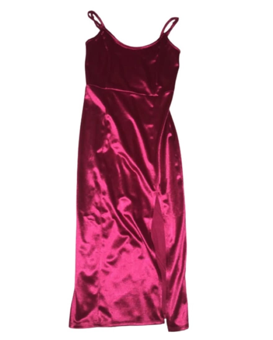 Pink Satin Midi Dress - Image 2