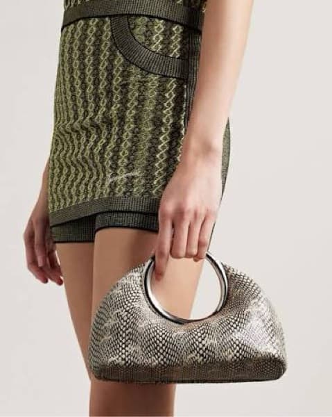 Jacquemus Calino Snakeskin Silver Bag - Image 4