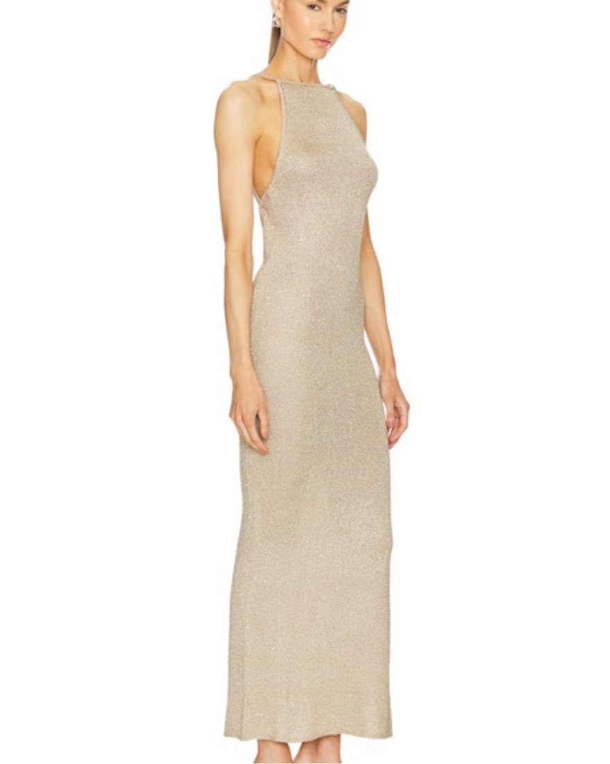 LPA JOSI MAXI DRESS SAND & SILVER GOLD - Image 6