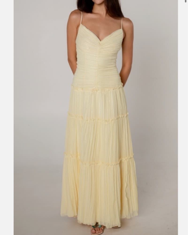 Vintage butter yellow gown - Image 2
