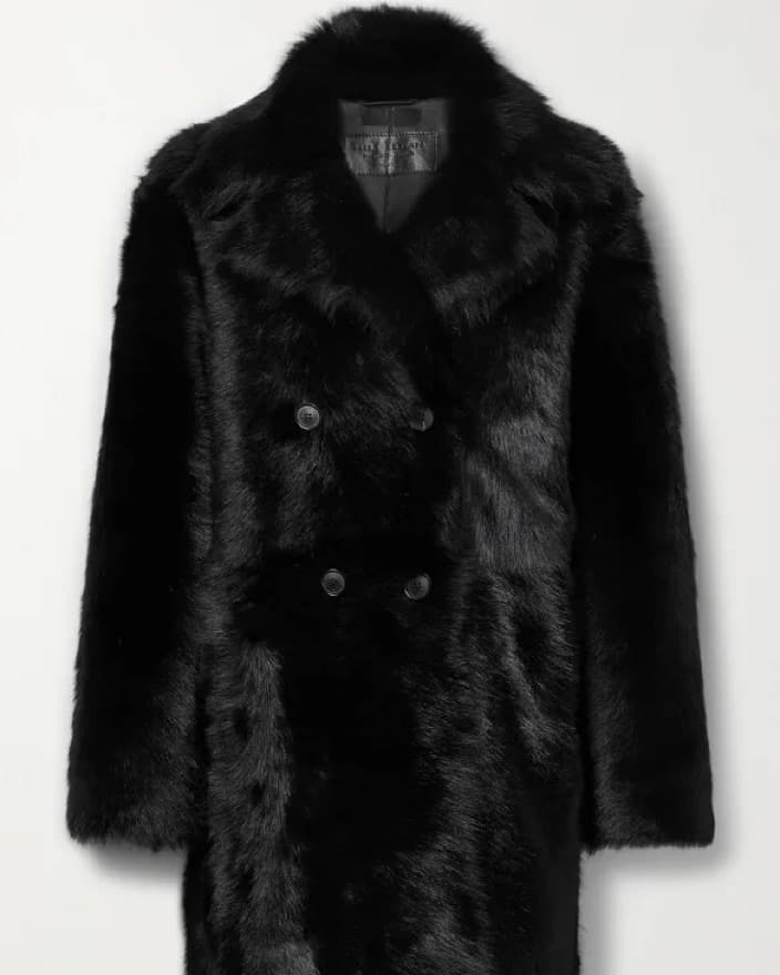 Nili Lotan Black Shearling Fur Coat - Image 4