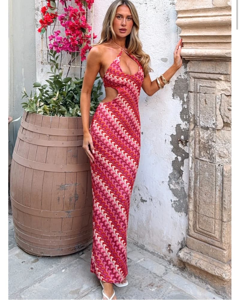 White Fox Boutique Halter Maxi Dress - Image 1