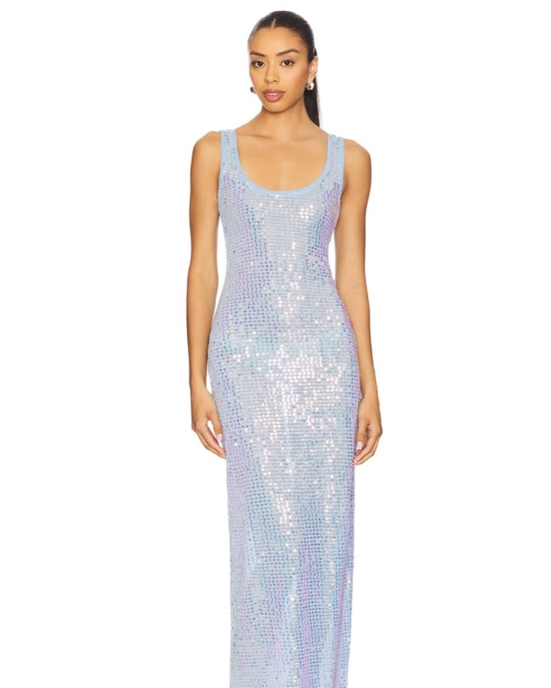 Katrine Maxi Dress Light Blue Sequin  - Image 1