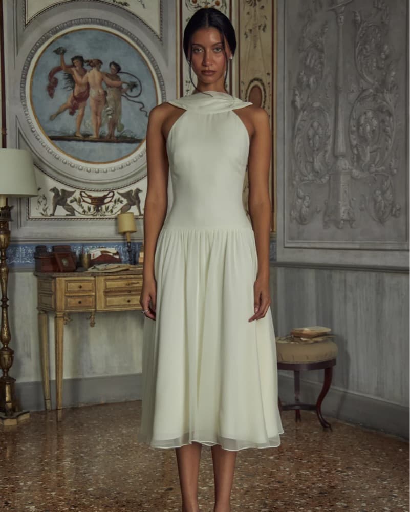 mirror palais double cowl lady dress - Image 1