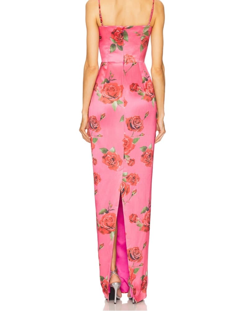 Sau Lee Pink Floral Long Dress - Image 2
