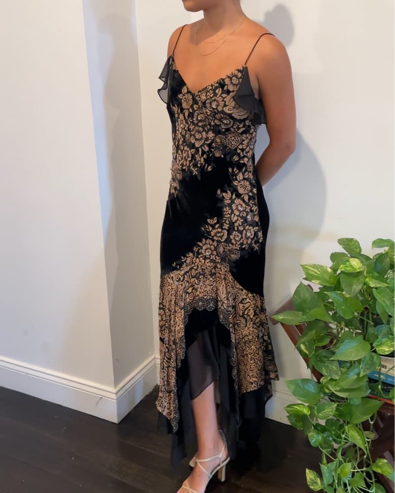 Gorgeous Black And Beeded Layered Dress - Image 1