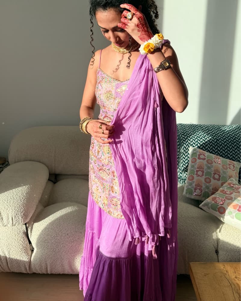 Vibrant Floral Patterned Sharara - Image 2