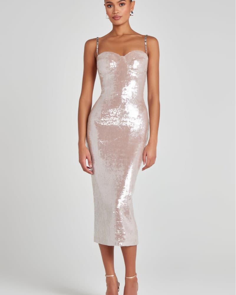 Sparkling Sequin Midi Dress - Image 1