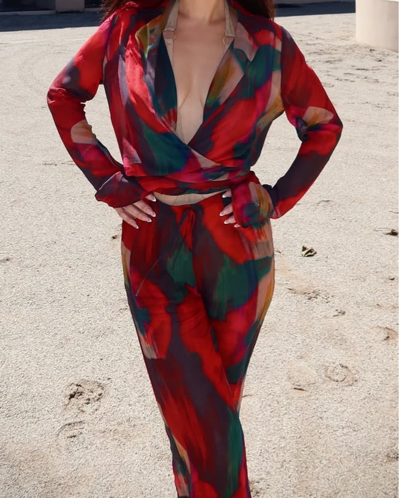 Vibrant Wrap-Style Maxi Dress - Image 4