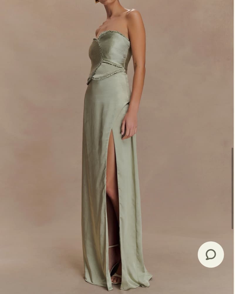 Meshki Larissa Satin Sage Green Gown - Image 4