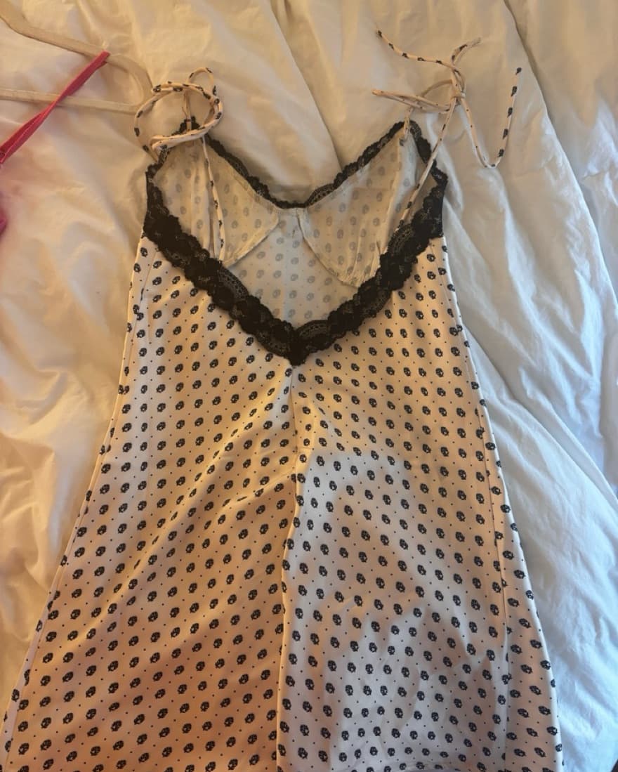 VrgGrl Black And White Satin Mini Dress - Image 3