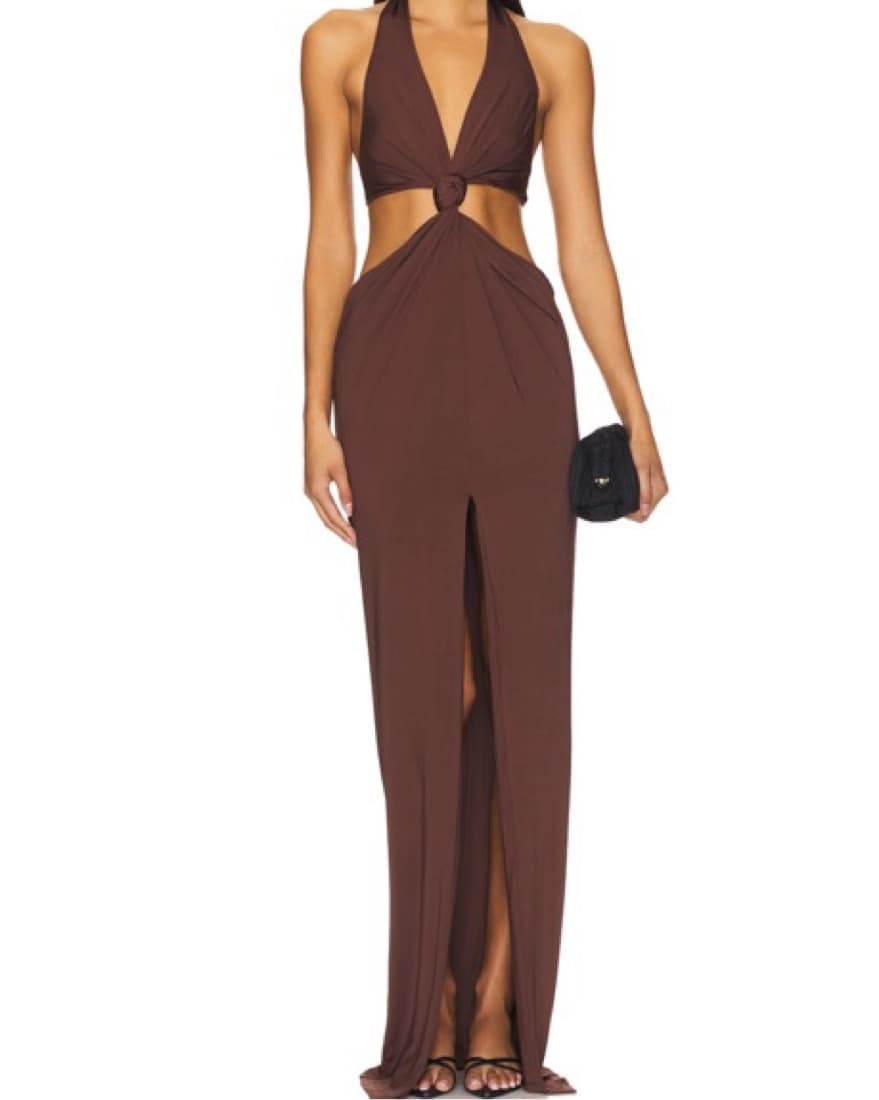 Sophisticated Halter Maxi Dress - Image 1