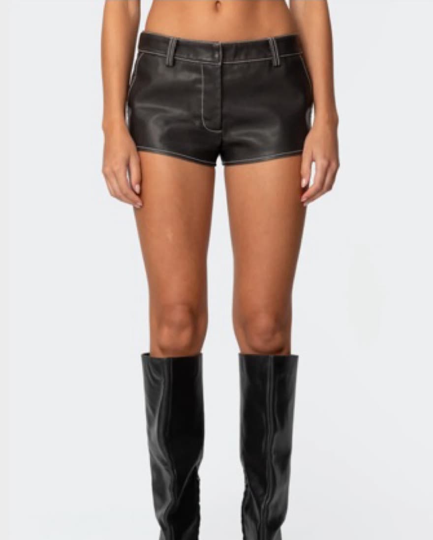 Leather Micro Shorts  - Image 2