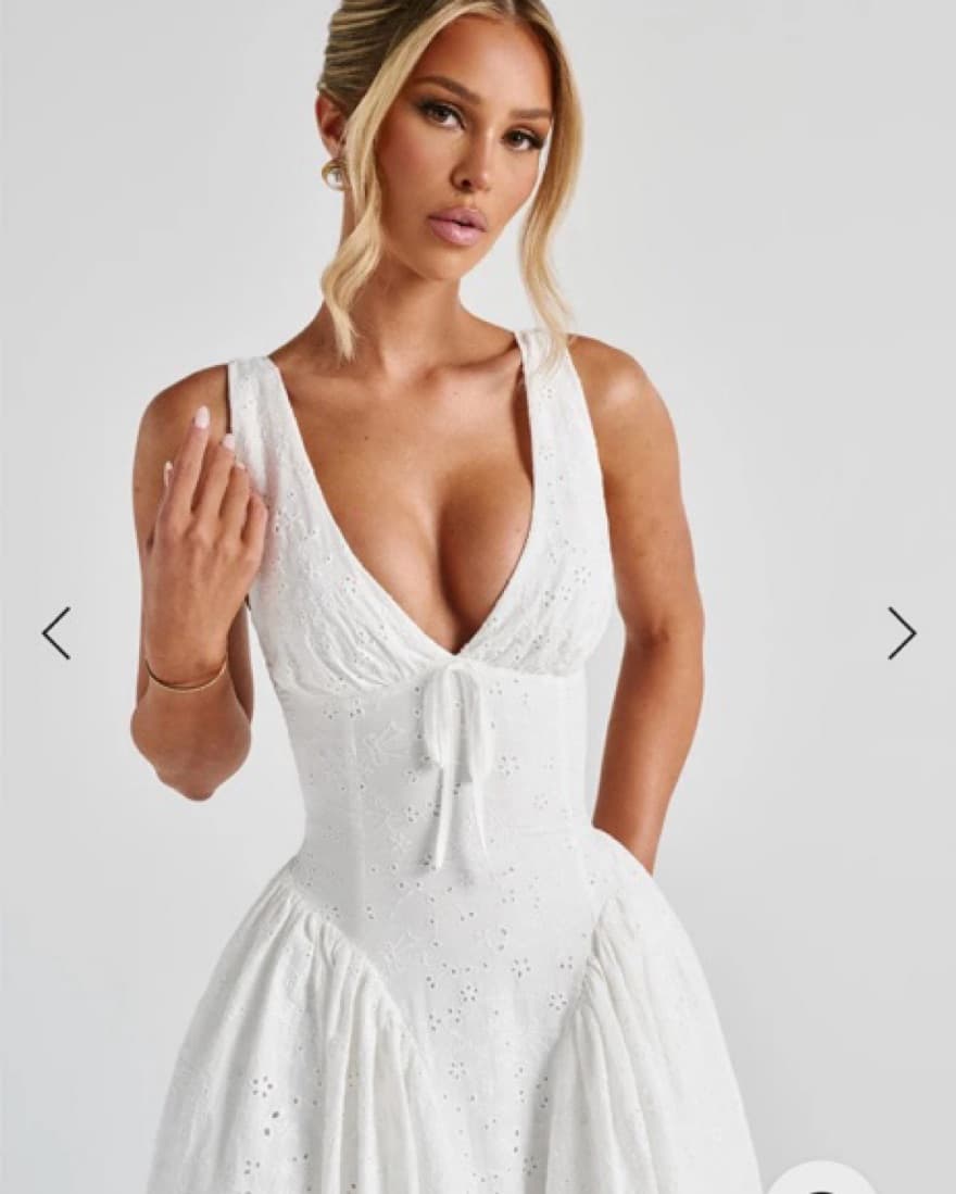 BabyBoo White Monroe midi Eyelet Dress  - Image 3