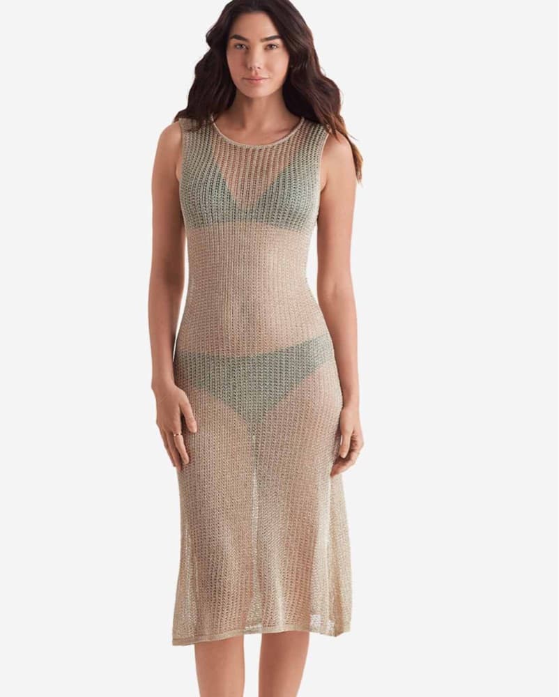 Gold Mimi Flamingo Knit Midi Dress - Image 2