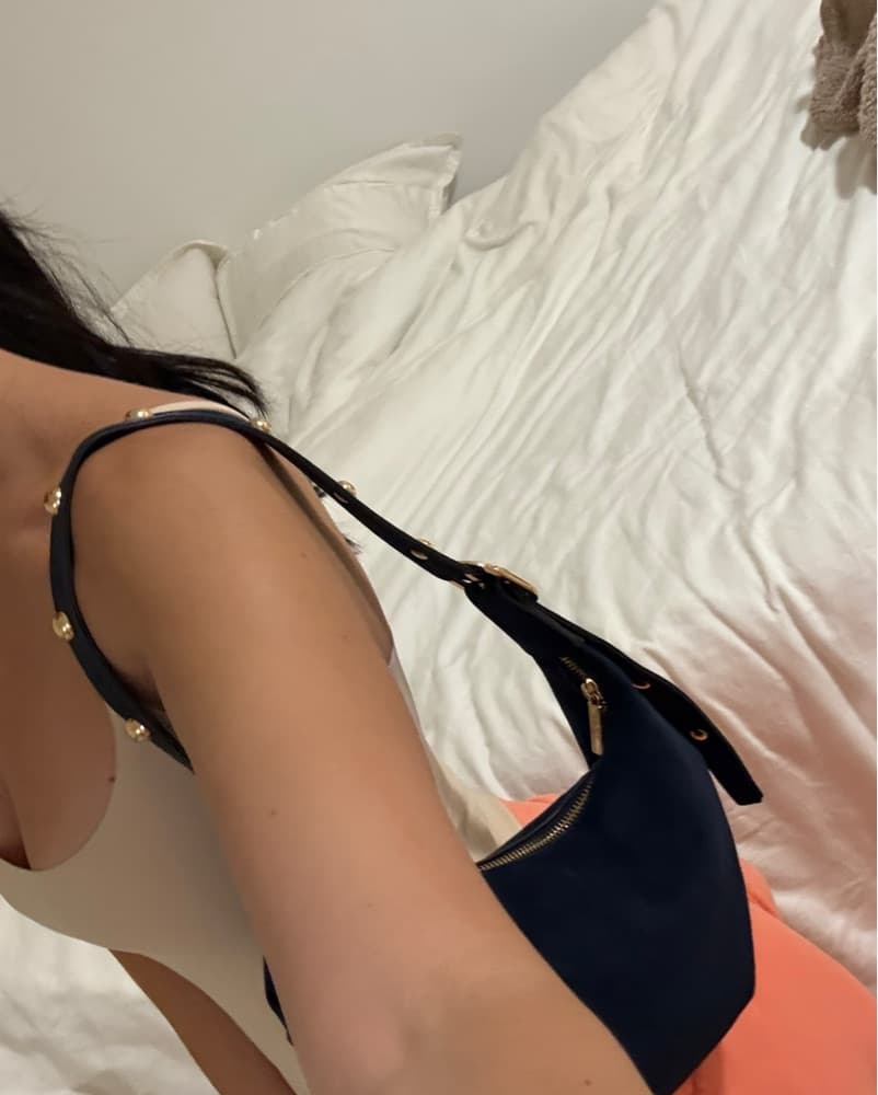 Blue Suede Shoulder Bag - Image 3