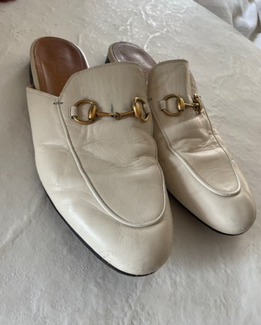 White Gucci Princeton Slides - Image 4
