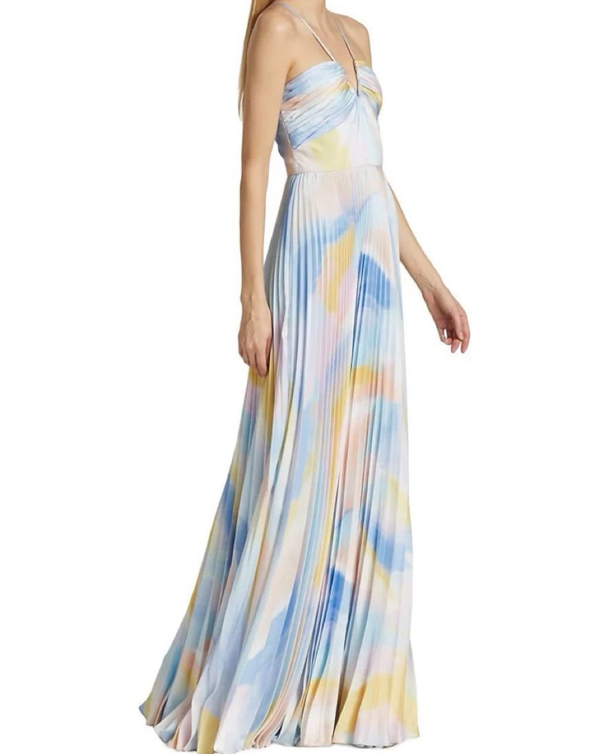 Satin Charmeuse Pleated Floor-Length Fit - Image 4
