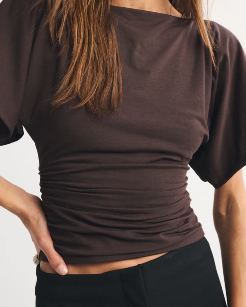 Brown Boat neck top - Image 2