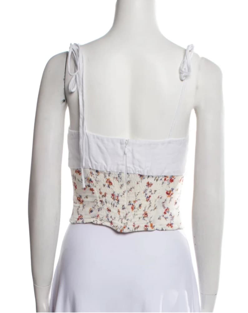 White Floral Reformation Top - Image 2
