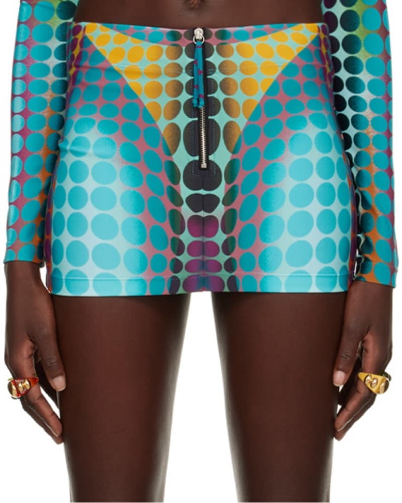 Jean Paul Gaultier Blue Dots Mini Skirt - Image 2