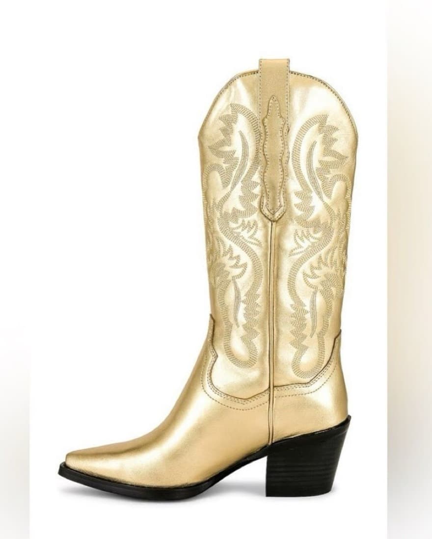 Gold Cowboy Bootd - Image 2