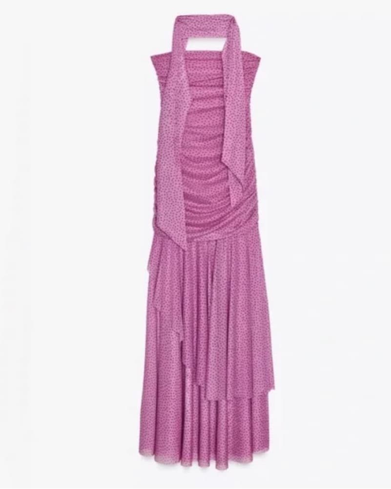 Zara Polka Dot Strapless Dress  - Image 1