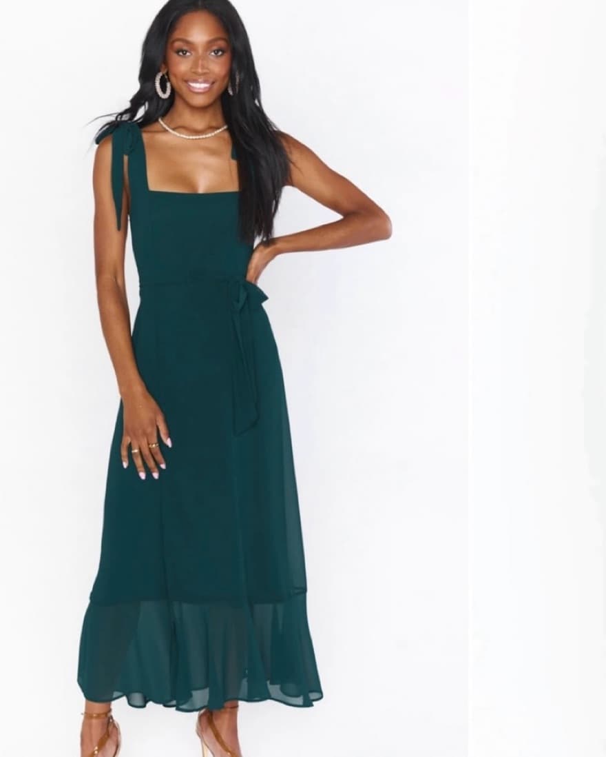 Show Me Your MuMu Midi Dress in Emerald - Image 3
