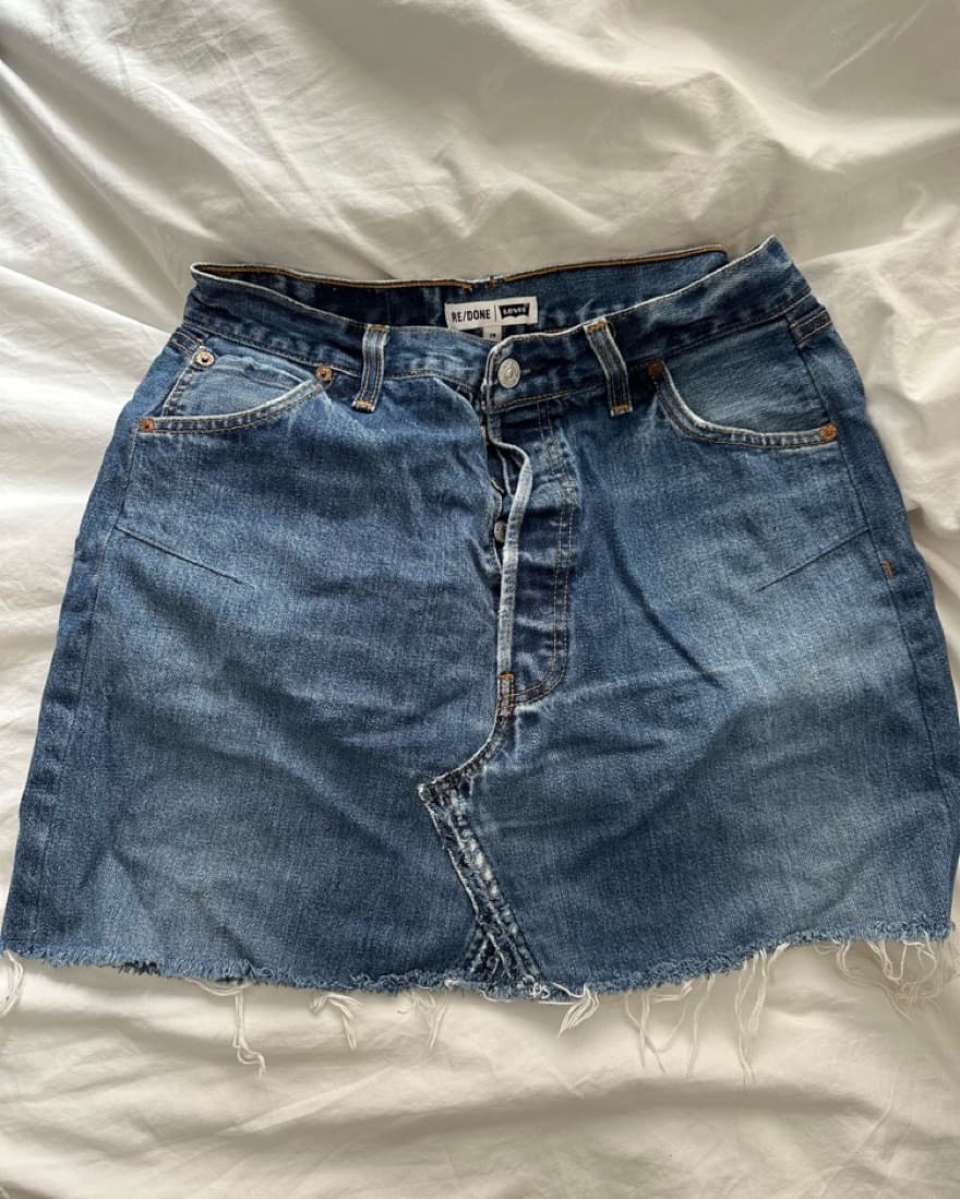 Re/done Levis Denim Mini Skirt - Image 1
