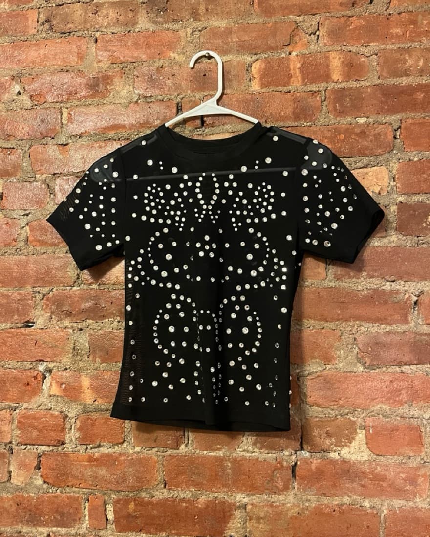 Cynthia Rowley Crystal mesh Baby Tee  - Image 2