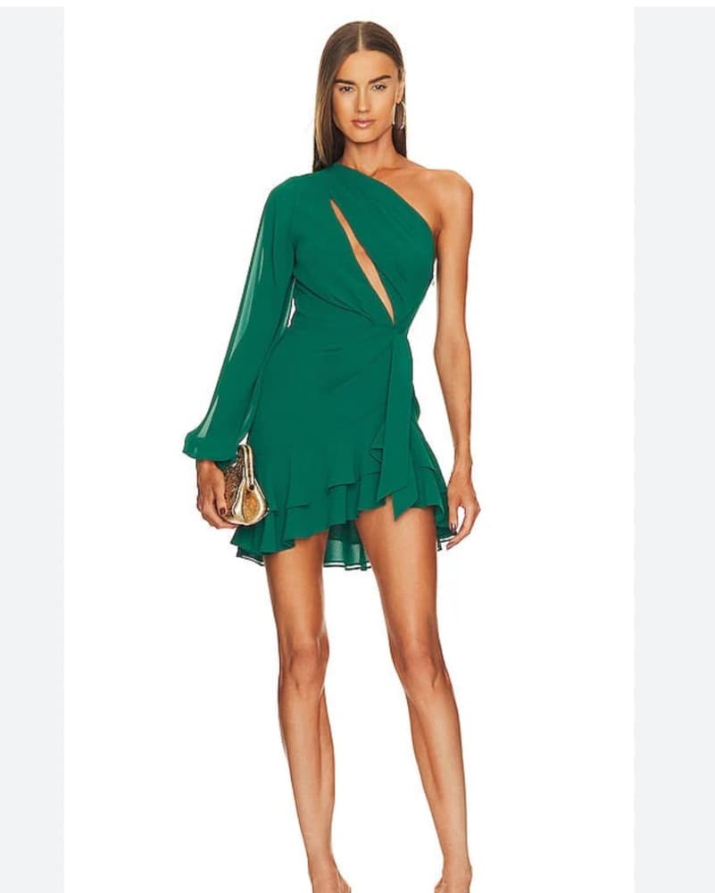 Vibrant One-Shoulder Ruffle Mini Dress - Image 2