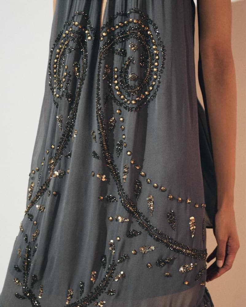 Zara Boho Beaded mini Dress - Image 3