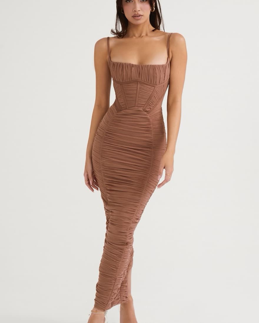 House of CB: Lillian Mocha Maxi Dress - Image 1