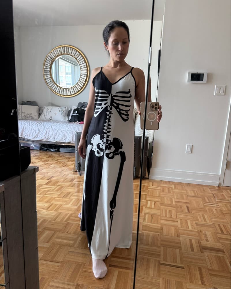 Skeleton Maxi Dress Halloween Costume - Image 5