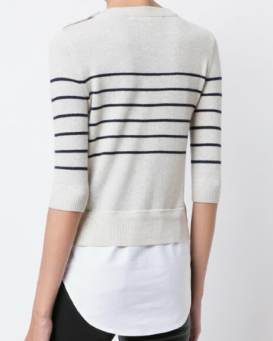 Veronica Beard Stripped Sweater Blouse  - Image 3
