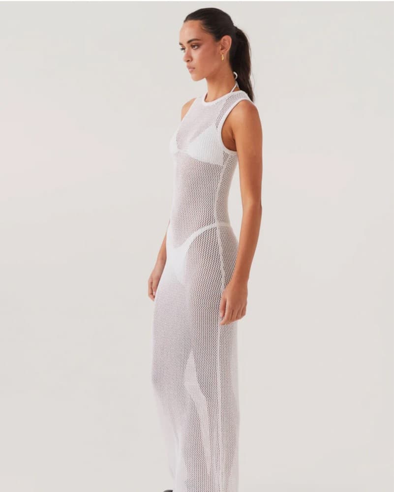 White Maxi Cover-Up Dress - Image 4