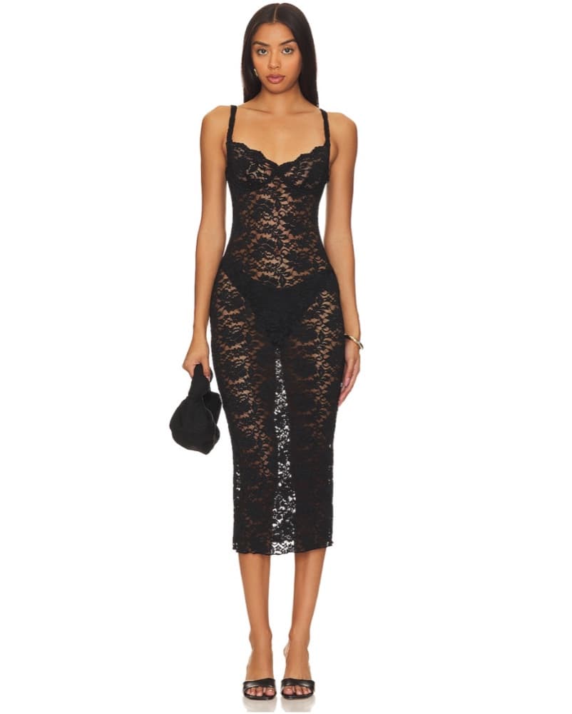 Sexy Black Lace Sheer Dress  - Image 2