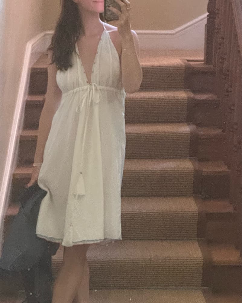 One Of A Kind White Tea Length Dress - Image 2