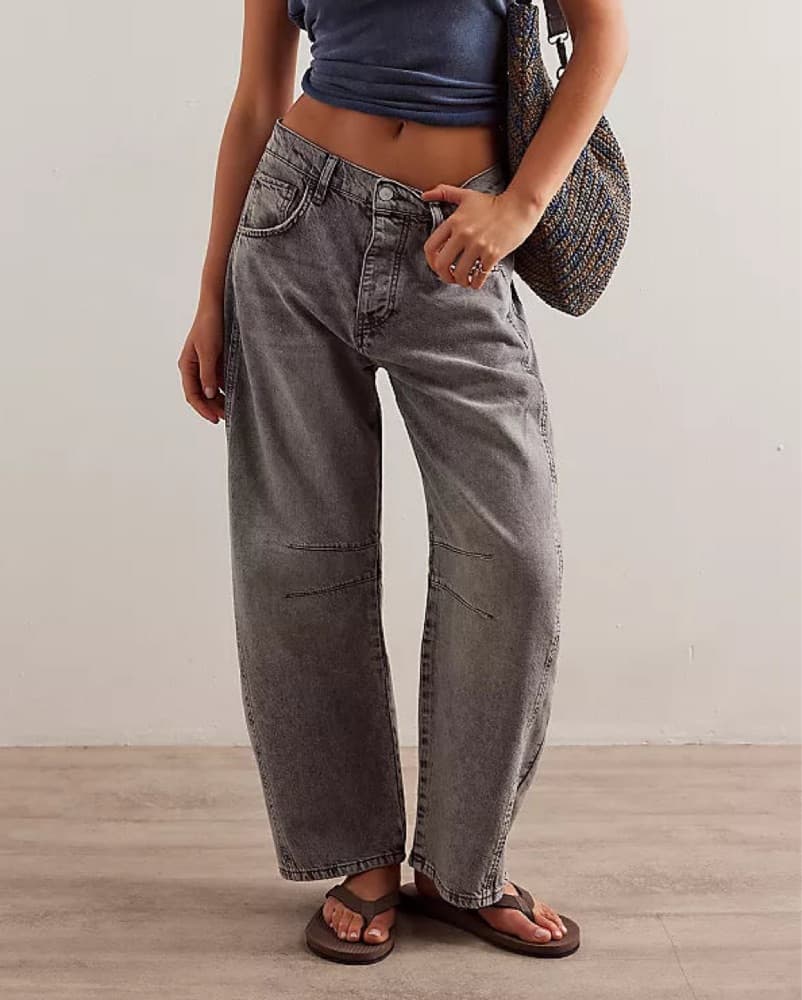 Good Luck Mid-Rise Barrel Jeans - Image 1
