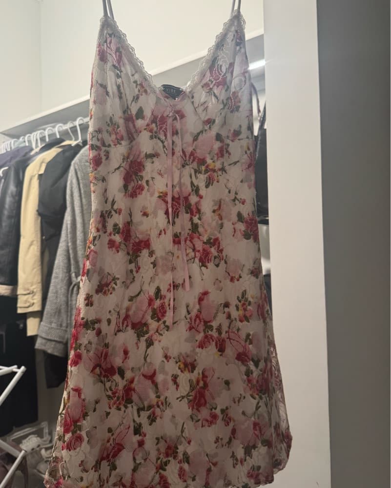 Vibrant Floral Wrap Mini Dress - Image 1