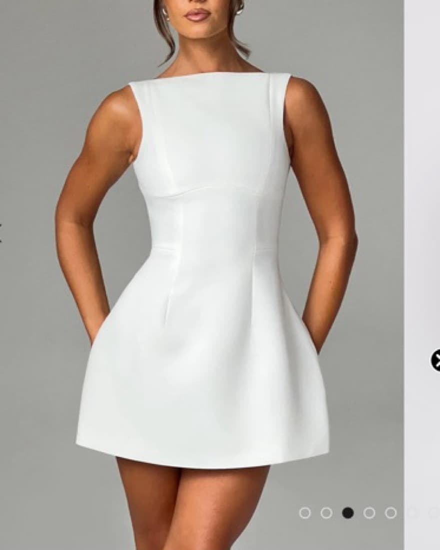 ALANA MINI DRESS - IVORY - Image 3